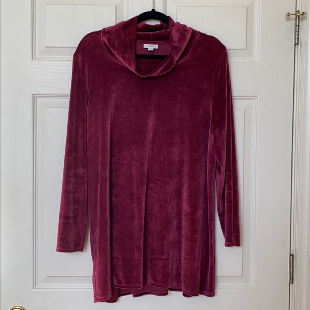 Velvet Cowl Neck Top